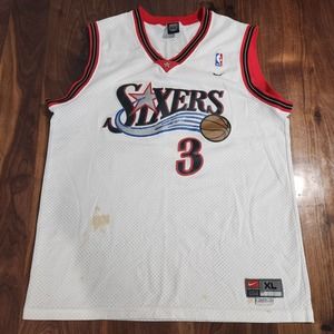 Nike Team NBA Allen Iverson 76ers Sixers #3 Mens XL +2 Vintage Basketball Jersey
